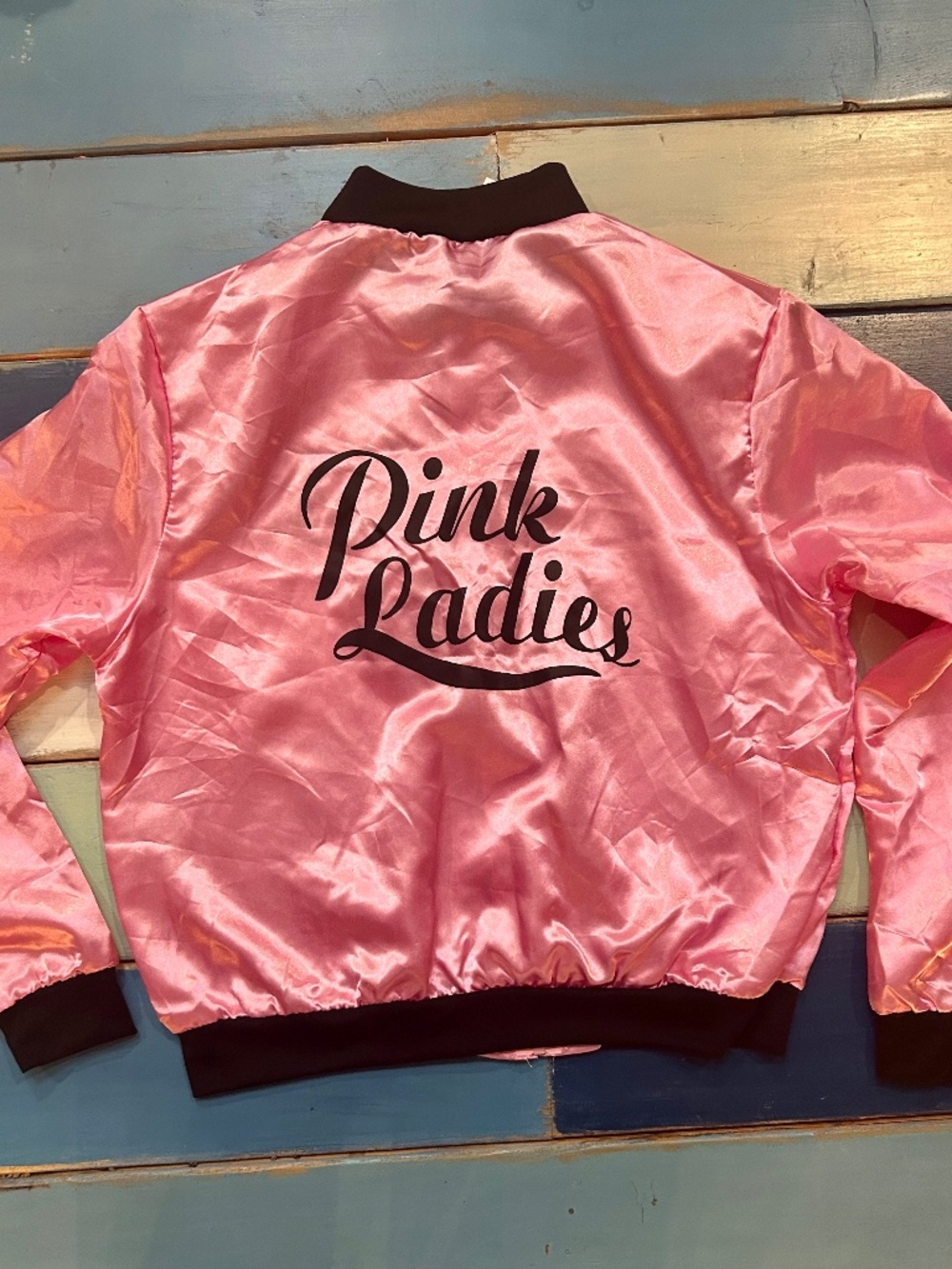 Grease Pink Ladies Pink Satin Bomber Costume Jacket Large